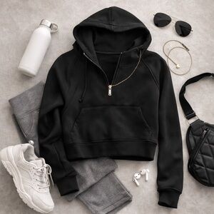 Las Lulus NWT Black Women's Crop Hoodie S